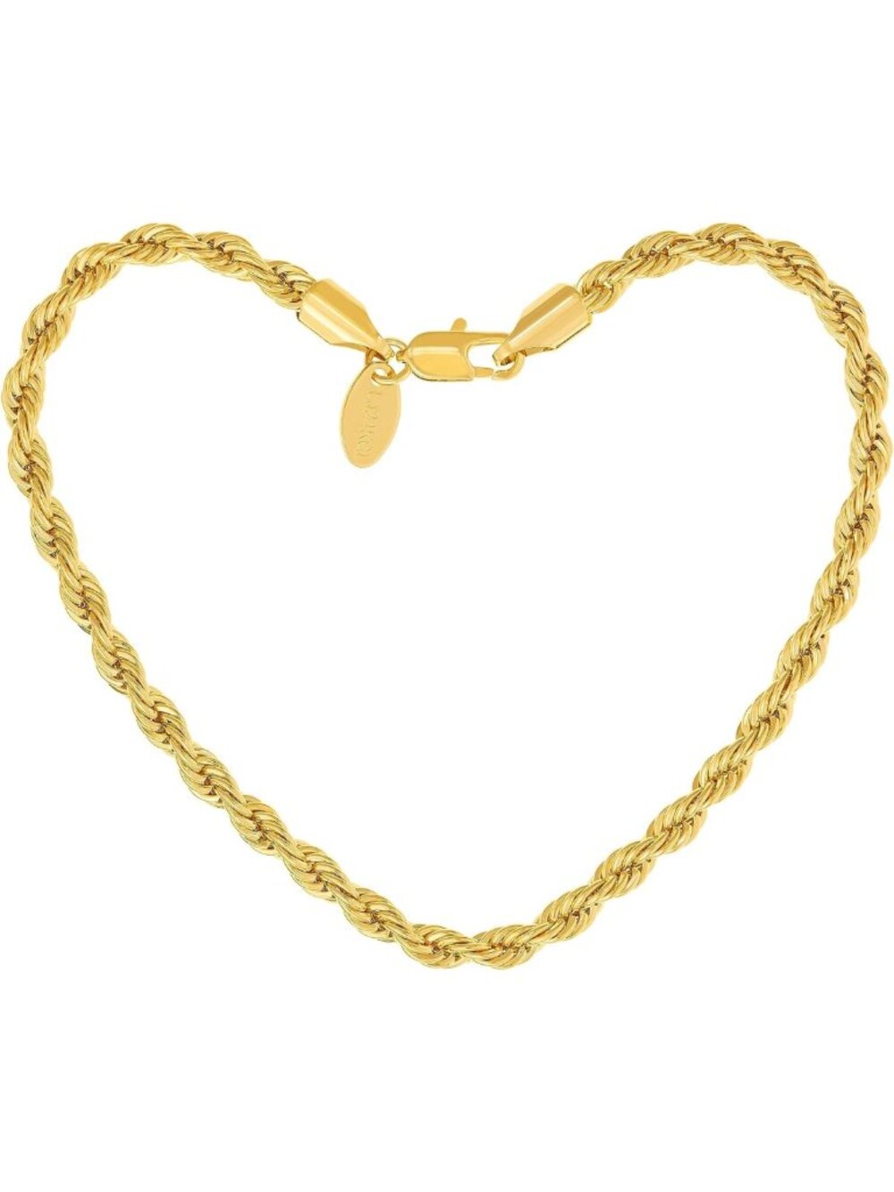 24k Gold Plated 5mm Diamond Cut Rope Chain Bracelet for Men & Women